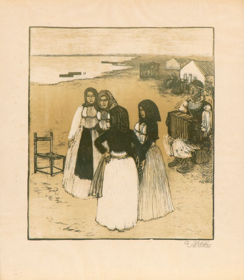 Giuseppe Biasi da Teulada - Danzatrici con Suonatore