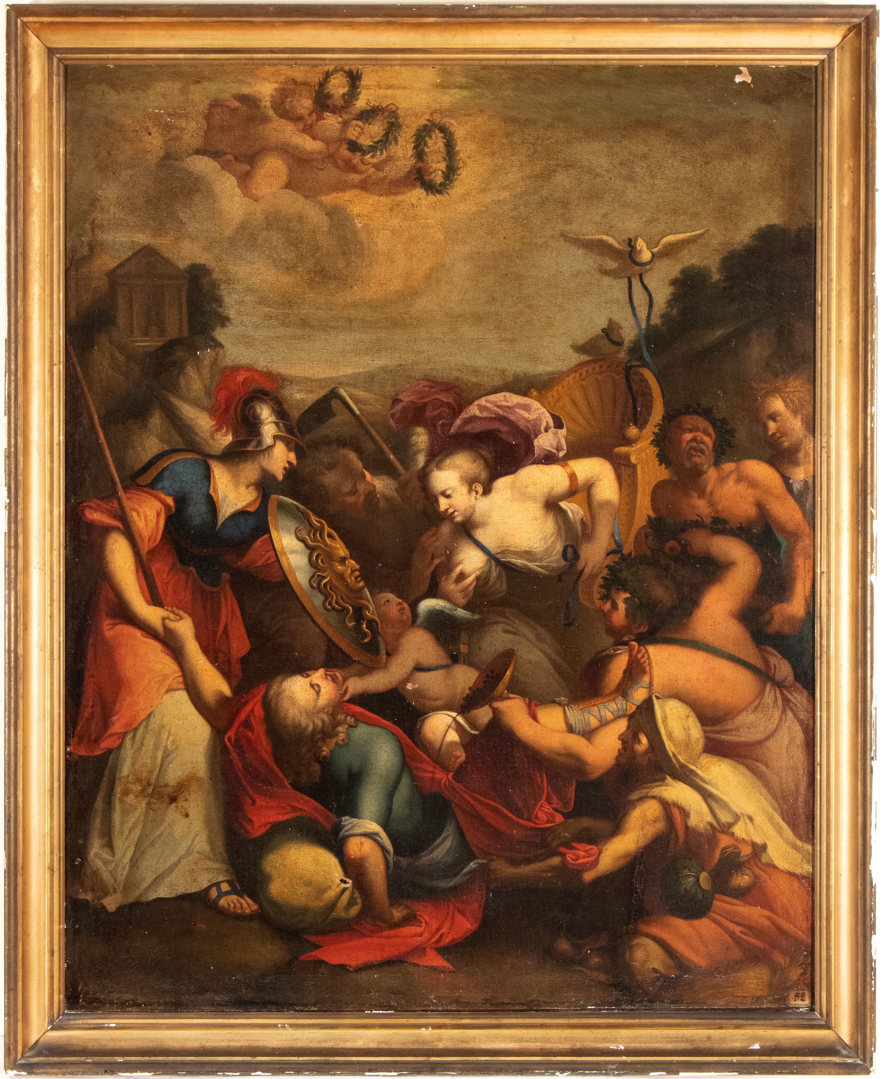 Artista Fiammingo, XVII Secolo - Minerva Protegge il Pastore Sifilo