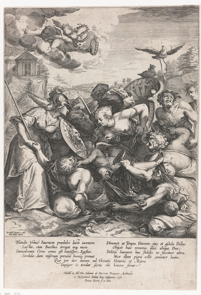 Artista Fiammingo, XVII Secolo - Minerva Protegge il Pastore Sifilo