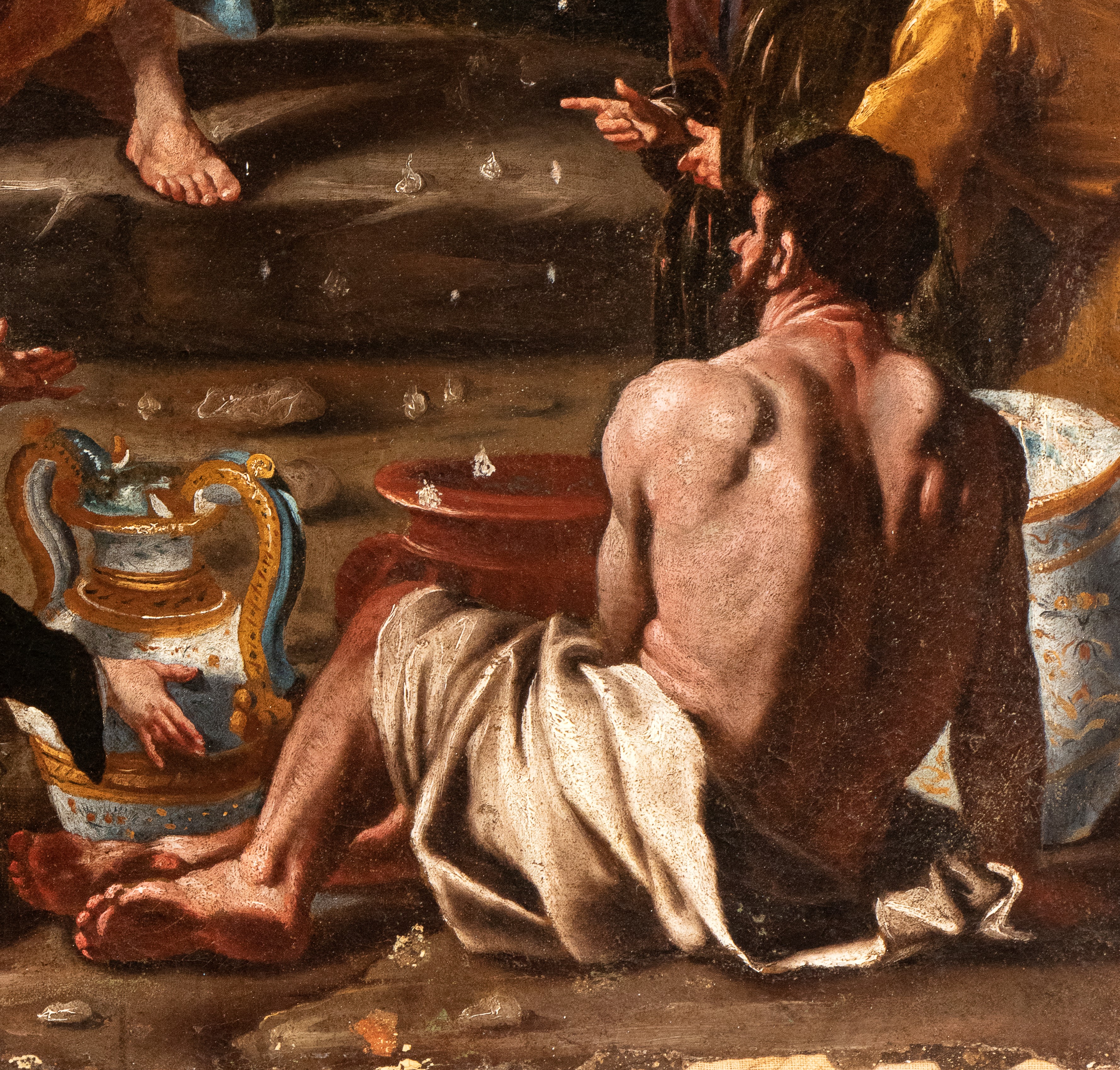 Artista Attivo a Roma, XVII Secolo - Mosè e la Discesa della Manna dal Cielo