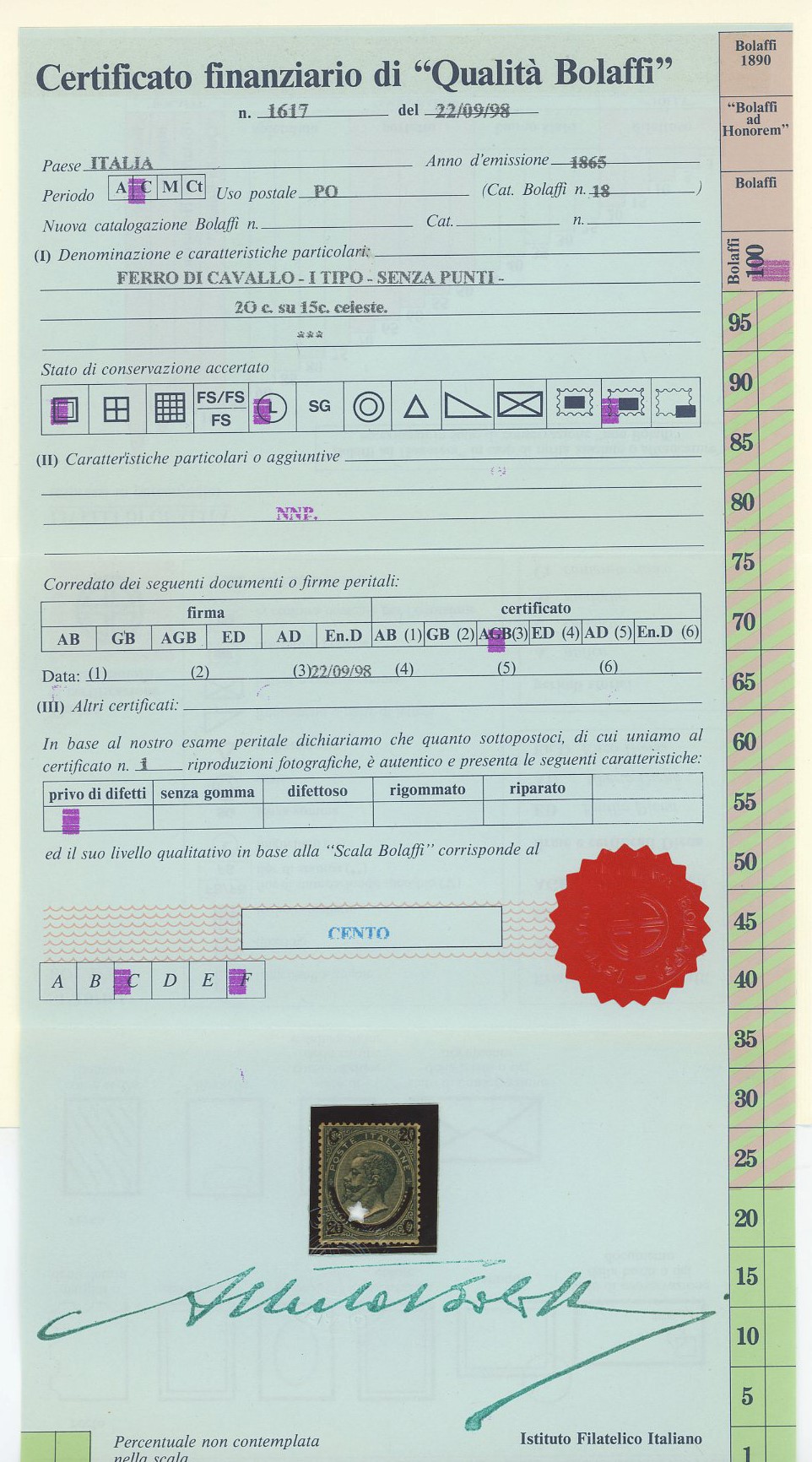 Regno - Ferro di Cavallo i Tipo, Ottimamente Centrato.