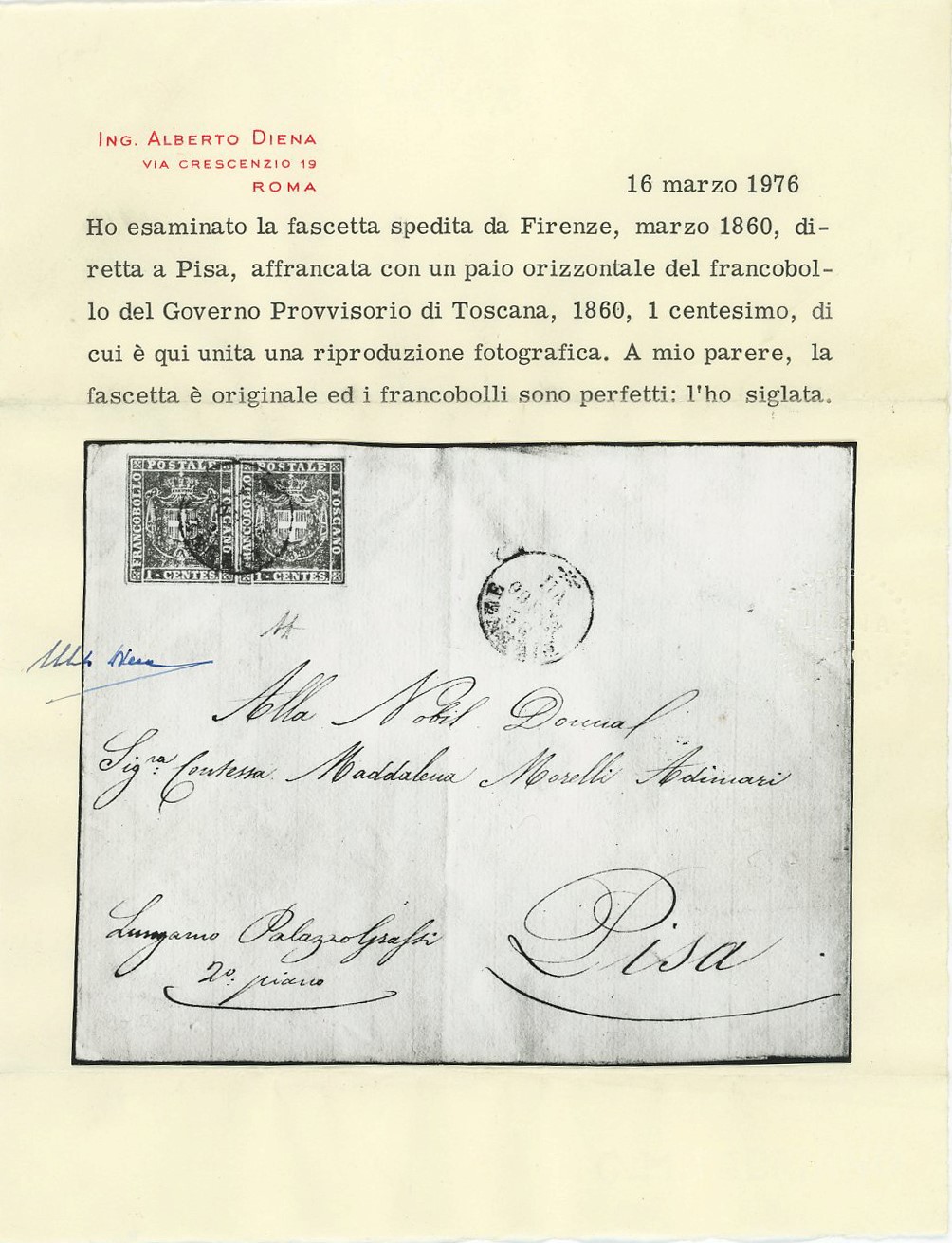 Toscana - Gov. Provvisorio, Storia Postale.