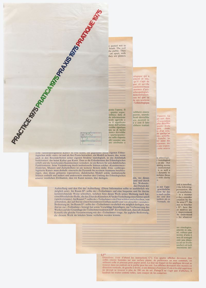 Joseph Kosuth - Practice (n. 5 Fogli)