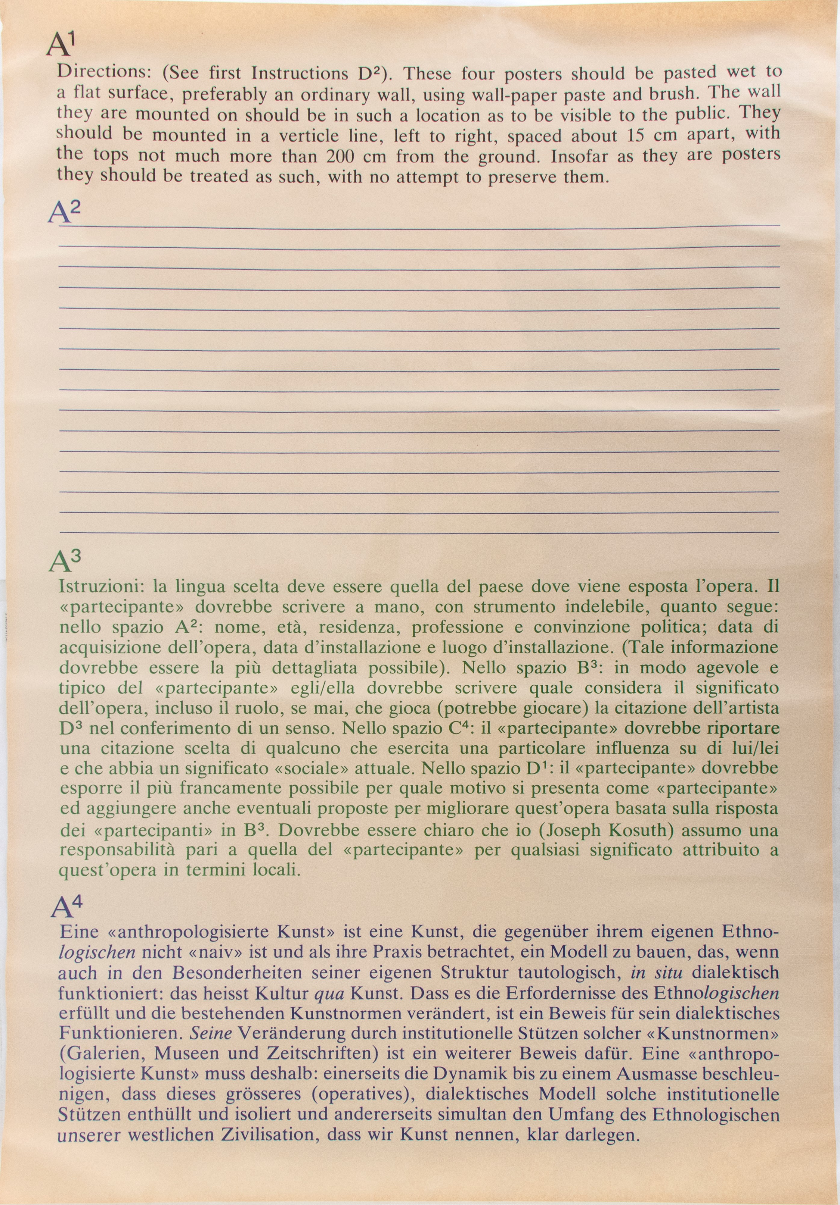 Joseph Kosuth - Practice (n. 5 Fogli)