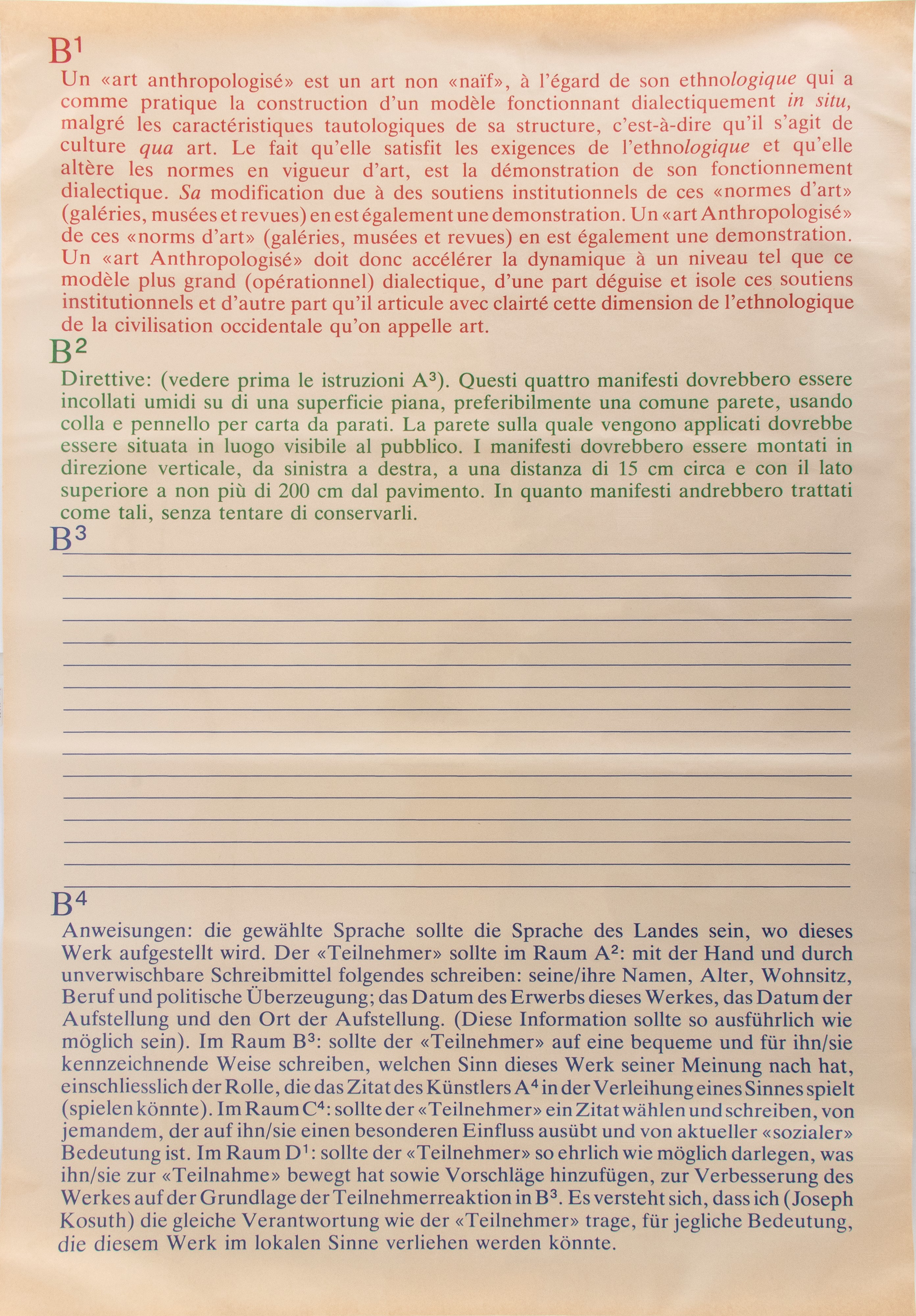 Joseph Kosuth - Practice (n. 5 Fogli)