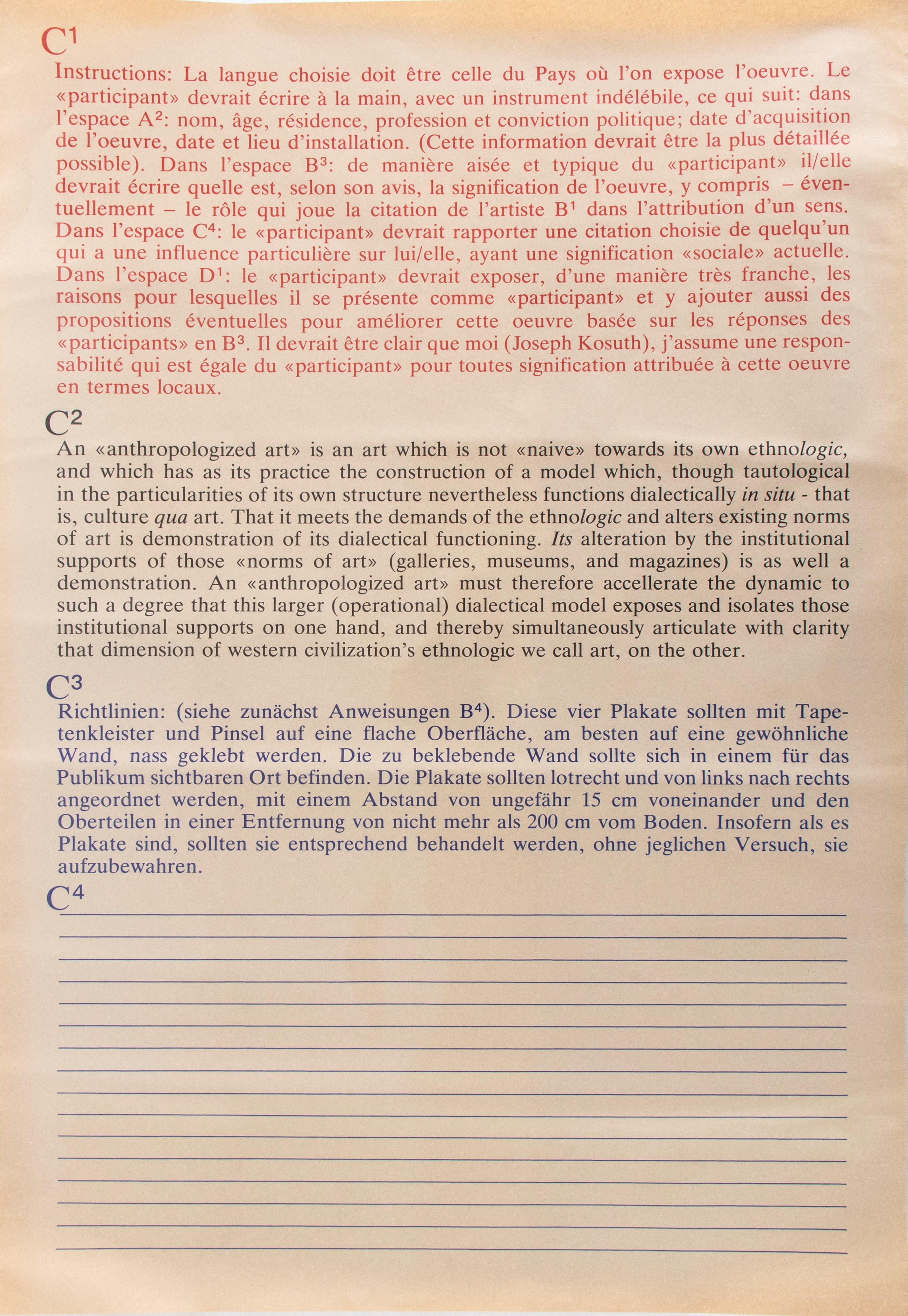 Joseph Kosuth - Practice (n. 5 Fogli)