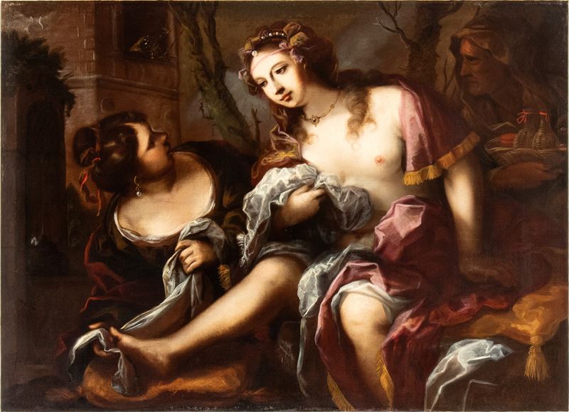 Artista Veneto, XVII Secolo - Betsabea al Bagno