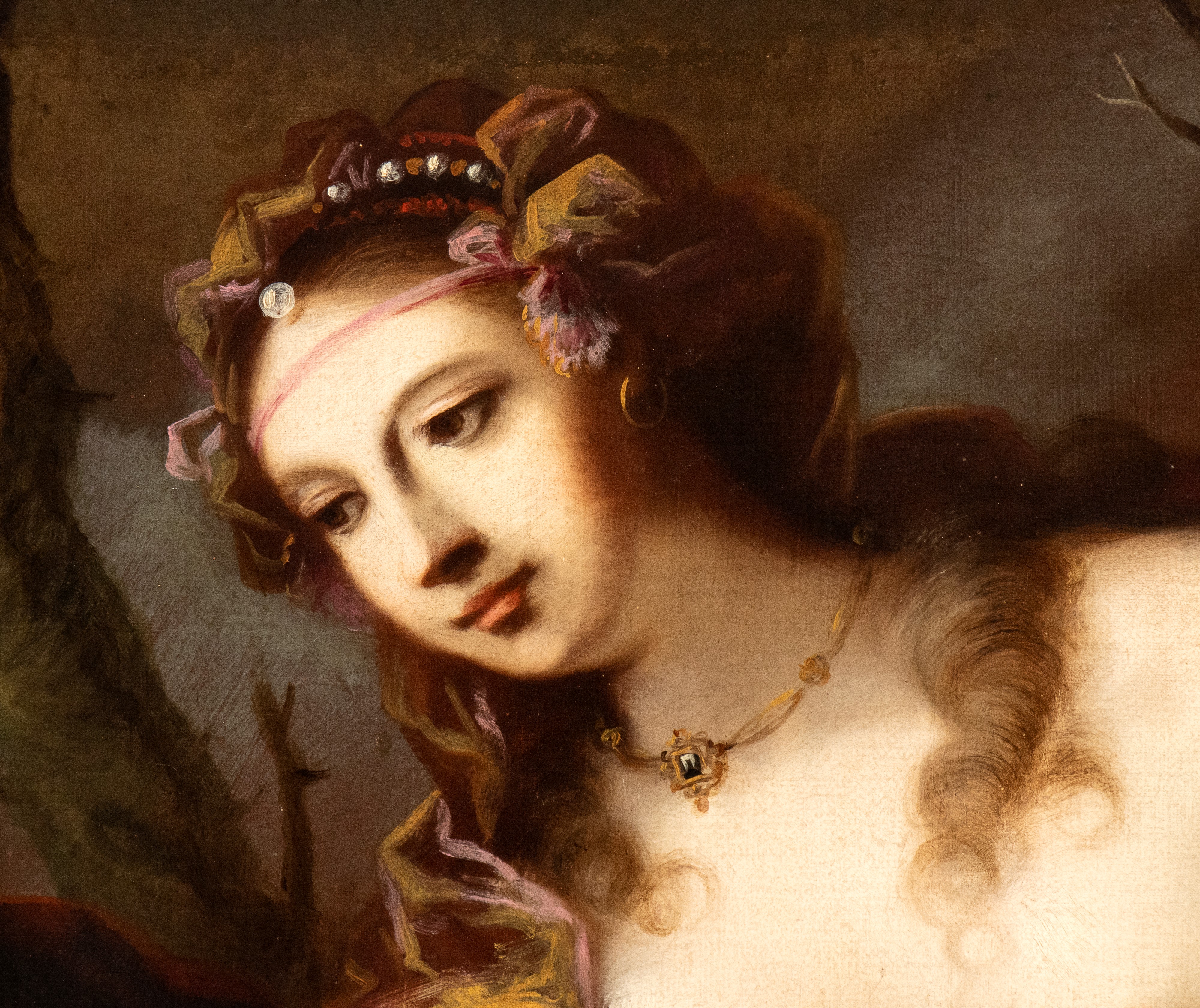 Artista Veneto, XVII Secolo - Betsabea al Bagno