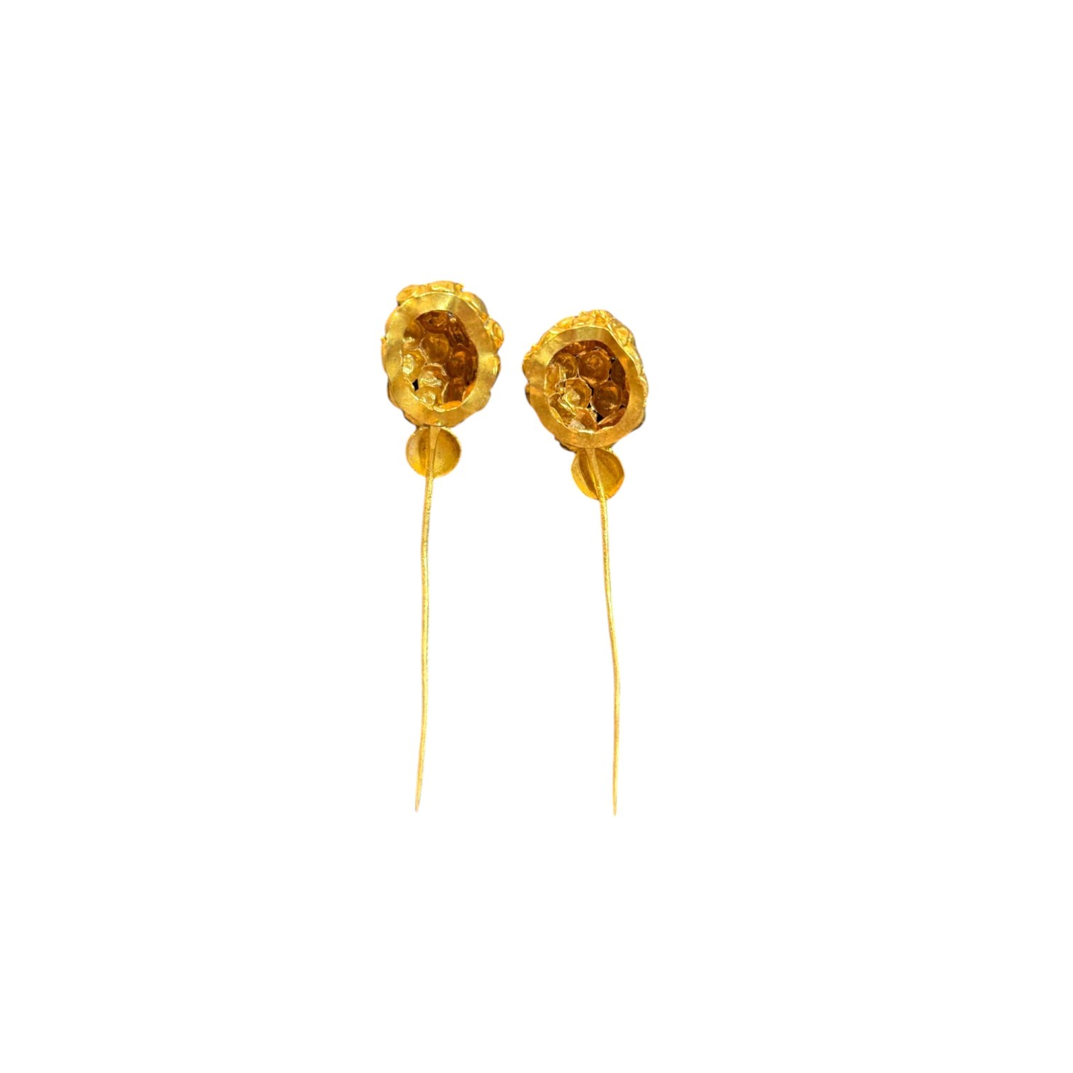 Coppia di spilloni rinascimentali, oro, XV-XVI secolo