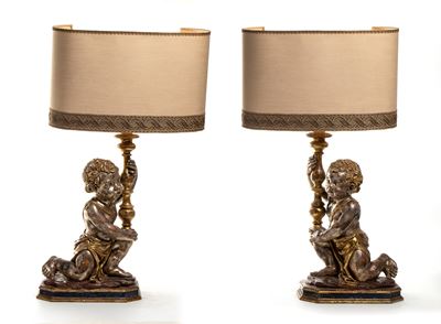 Coppia di Lampade da Tavolo Italiane