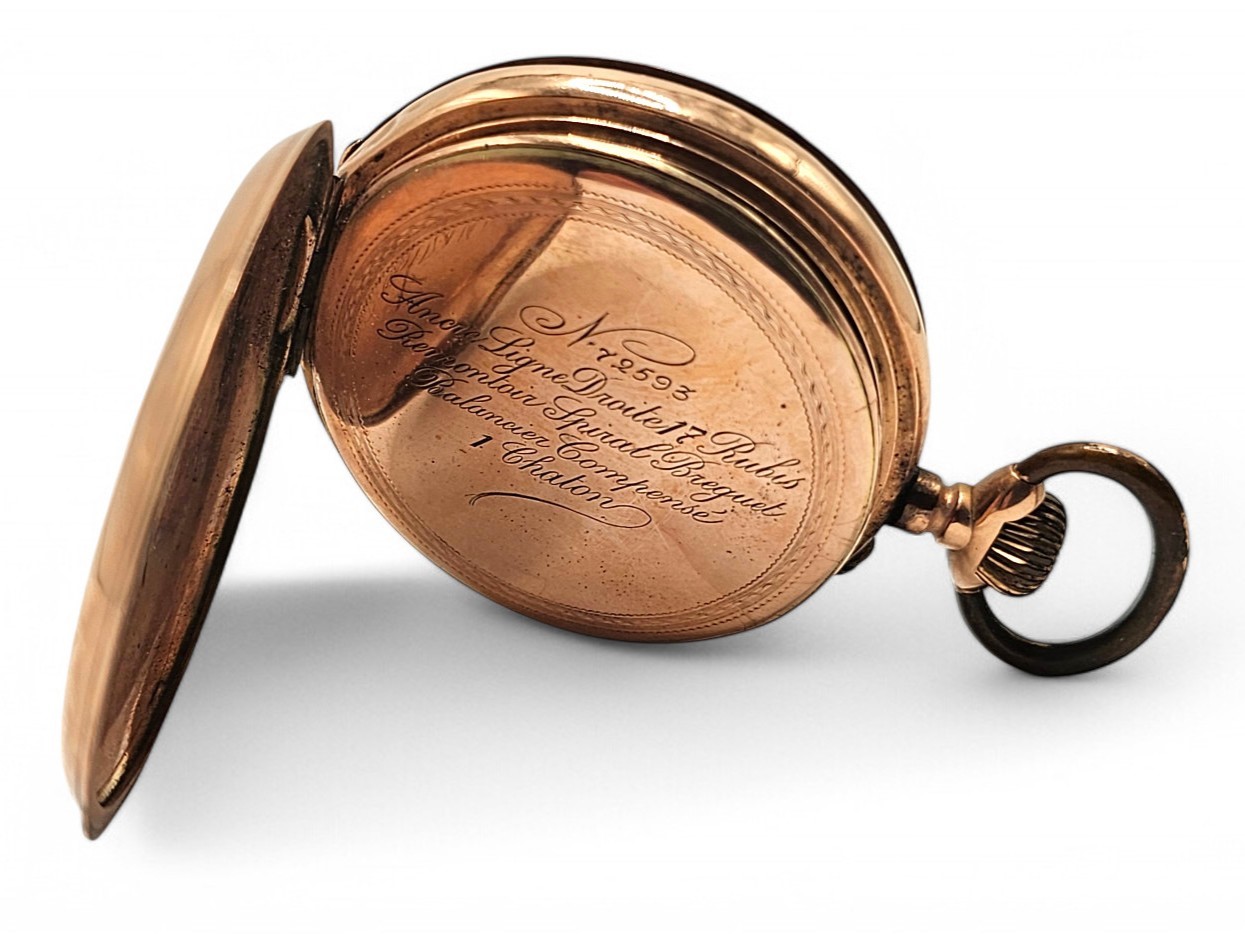 Orologio da taschino in oro a carica manuale, cassa a basso titolo, quadrante bianco