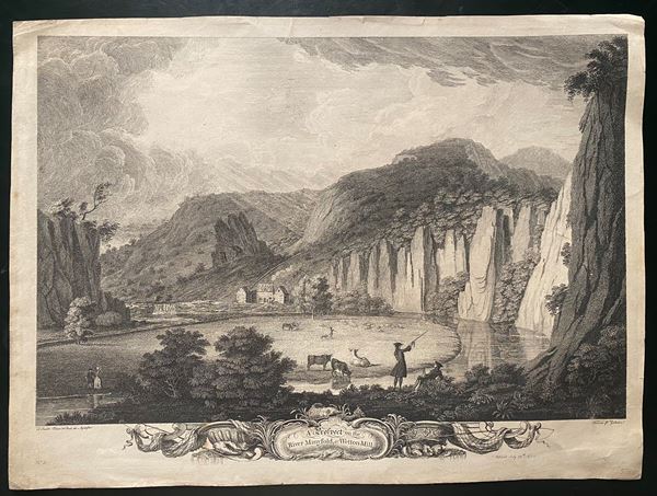 Thomas Smith of Derby,Gerard Jean-Baptiste Scotin - A Prospect on the River Manyfold, at Wetton-Mill