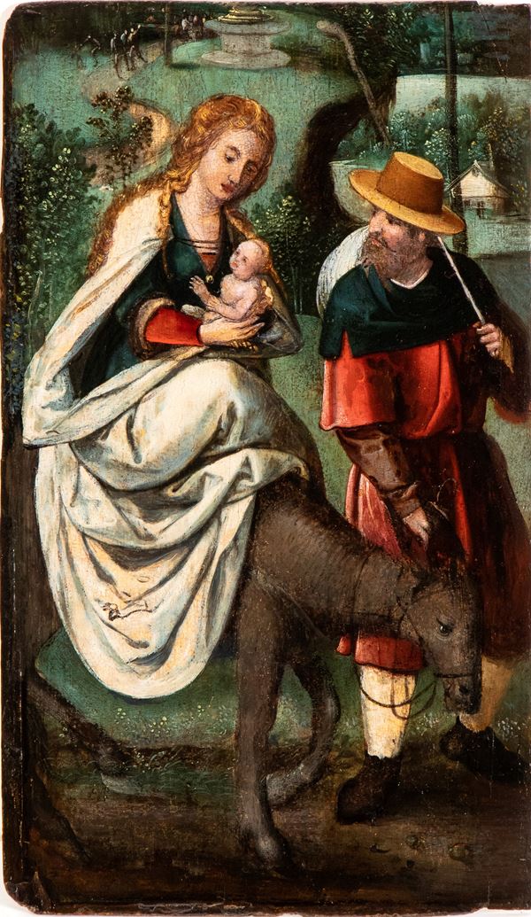 Artista fiammingo, XVI secolo - Flight to Egypt
