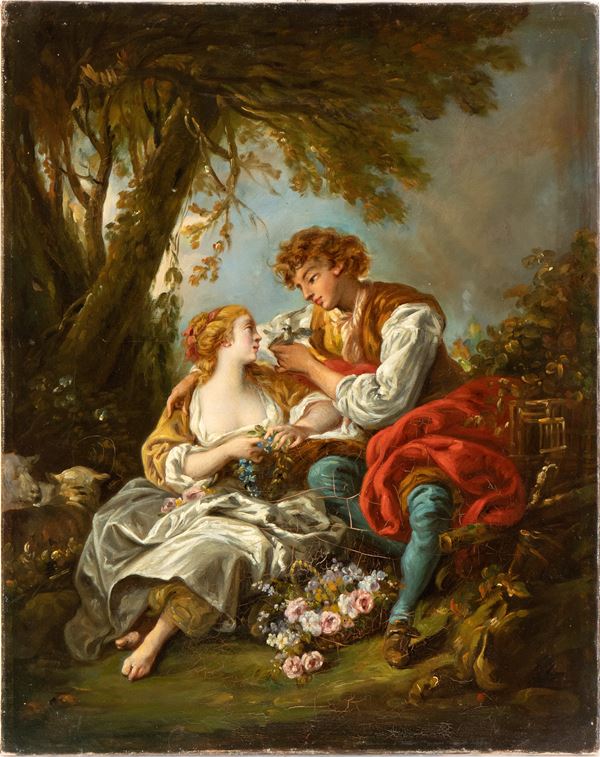 Fran&#231;ois  Boucher - Gallant scene (The Cage)