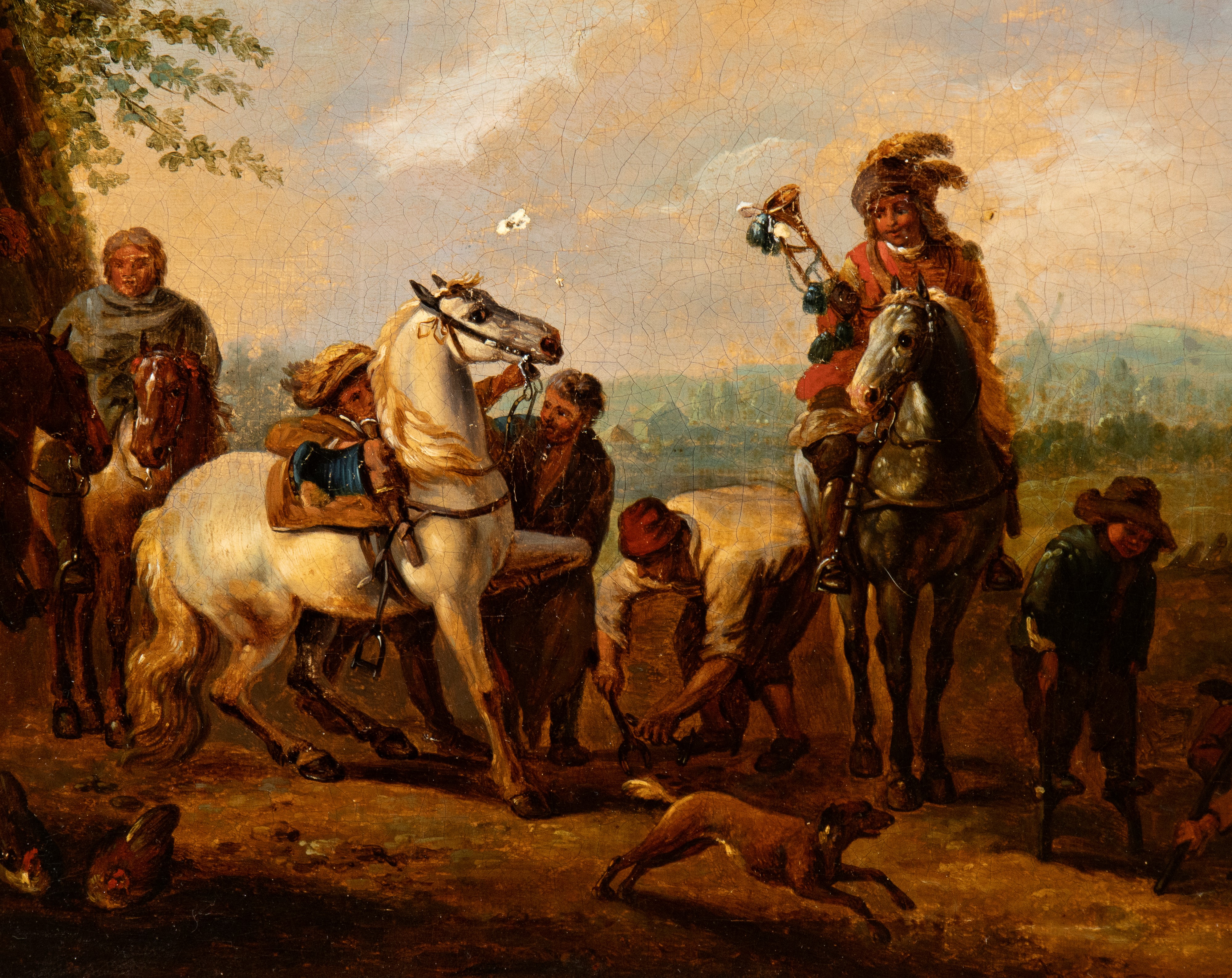 Philips Wouwerman - Sosta di Cacciatori dal Maniscalco