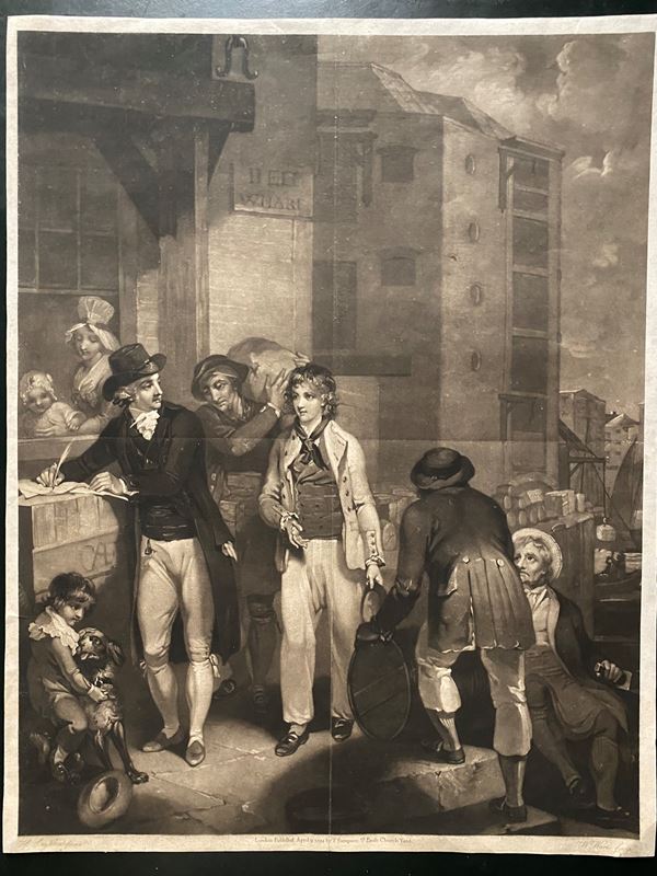 William Ward - Scena di un porto, da Henry Singleton