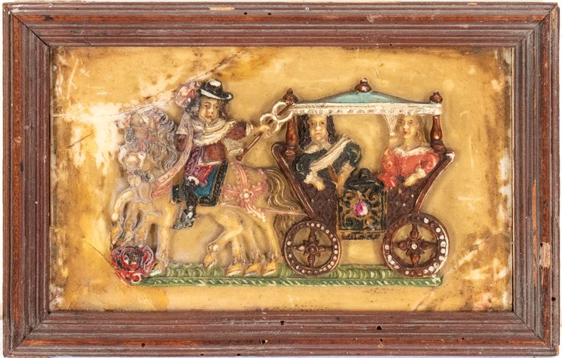 Ceroplastica italiana, scena con cavalli e carrozza, XVII–XVIII secolo