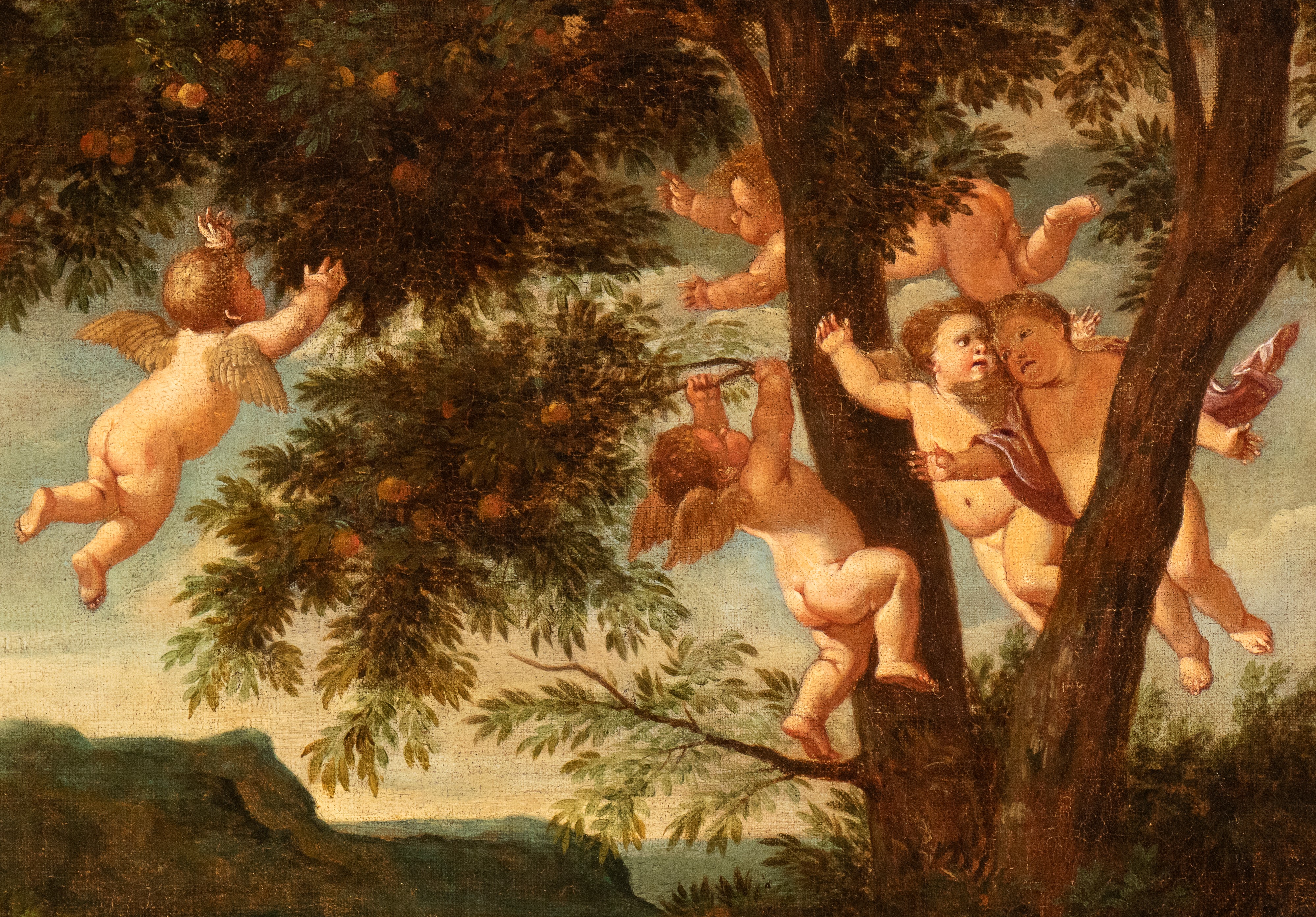 Francesco Albani - Paesaggio con Sacra Famiglia e San Giovannino