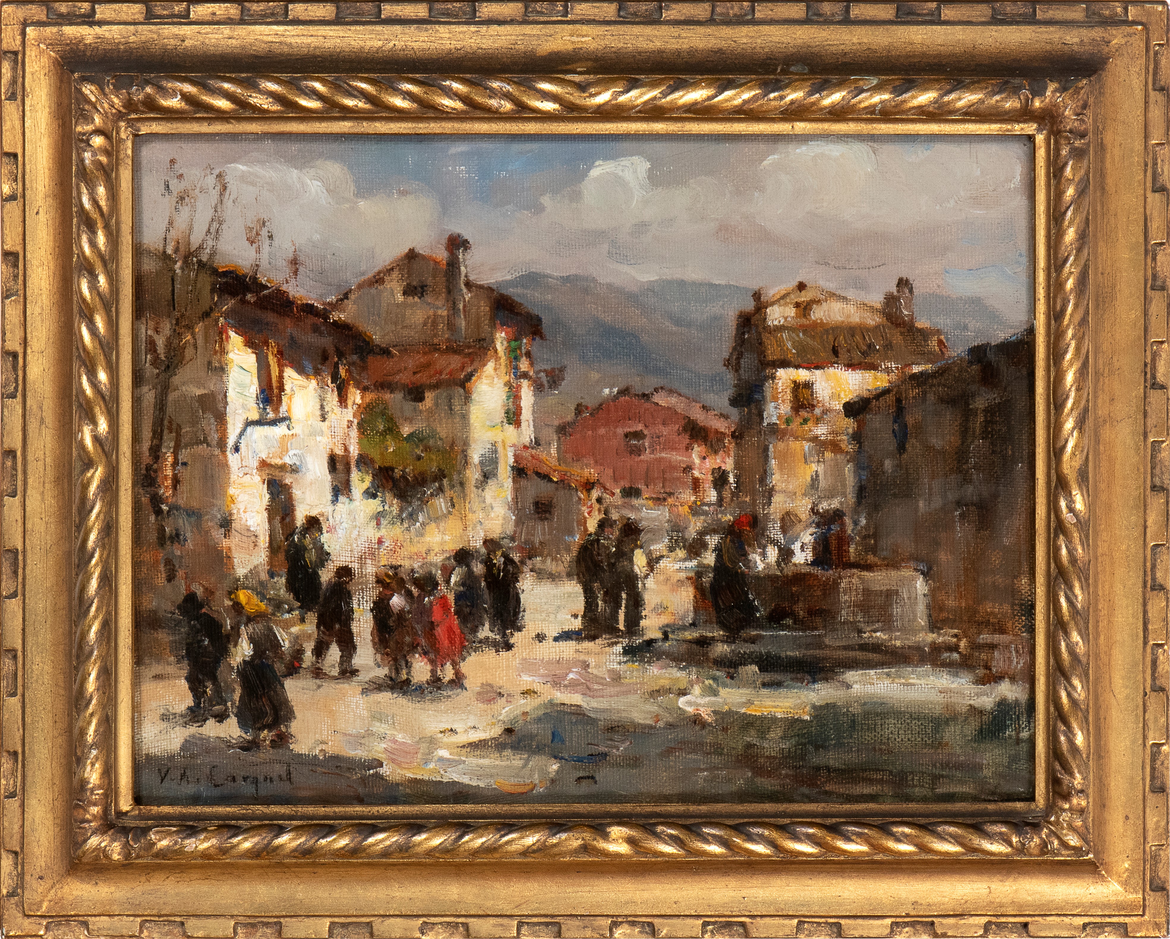 Vittore Antonio Cargnel - La Piazzetta e la Scuola di Frisanco