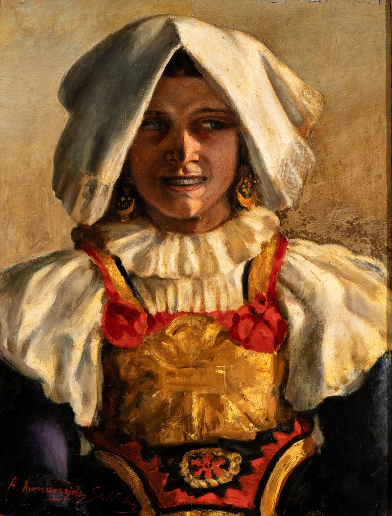 Alfredo Annunziata Schildecker - Ritratto di Contadina Abruzzese