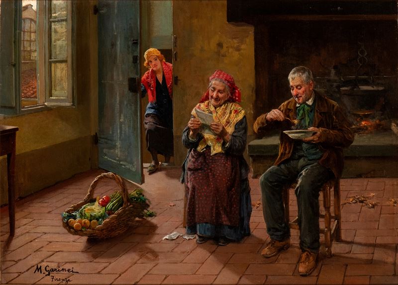 Michele Garinei - Interno con Contadini