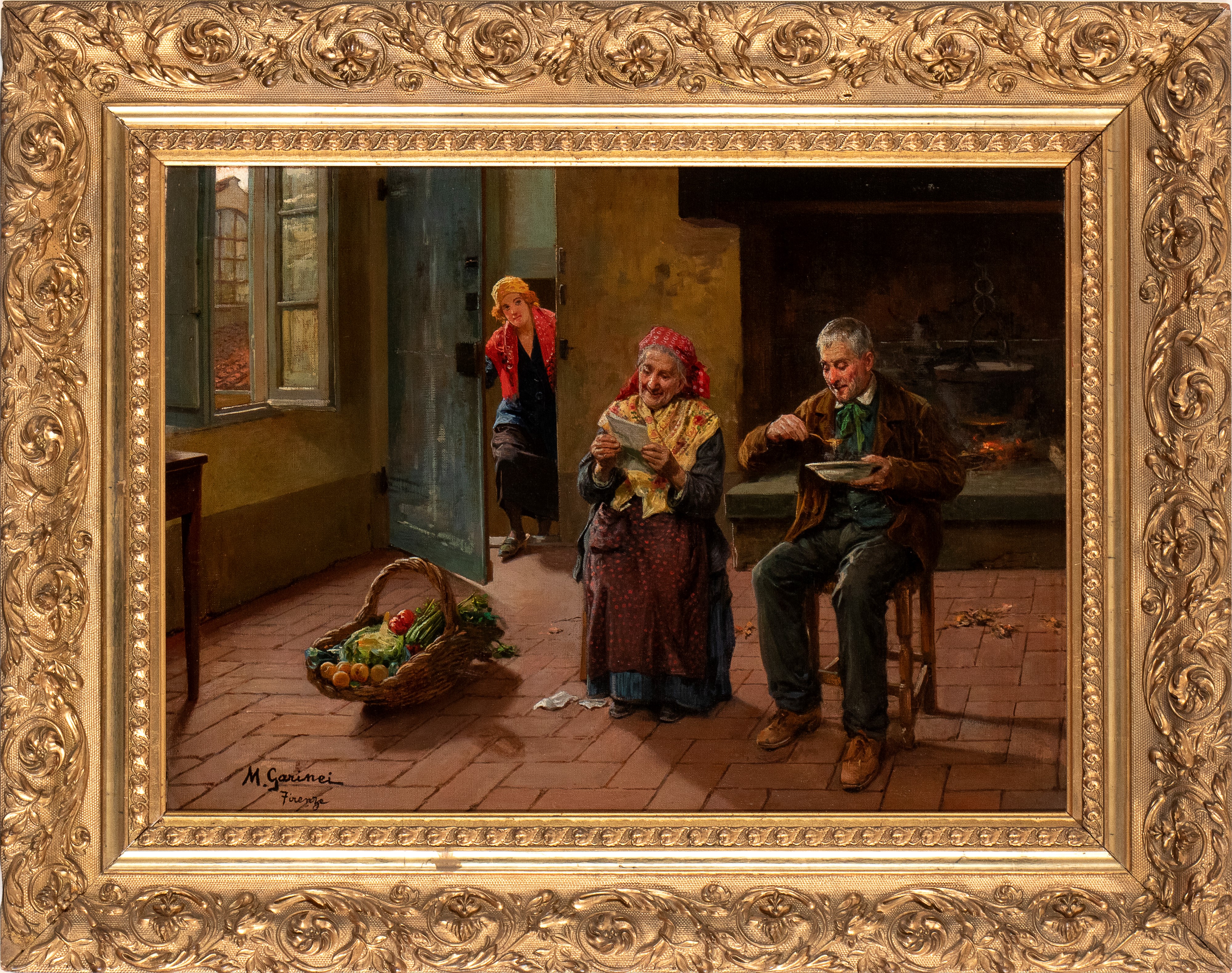 Interno con contadini