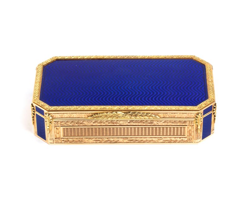 Tabacchiera italiana in oro e smalto