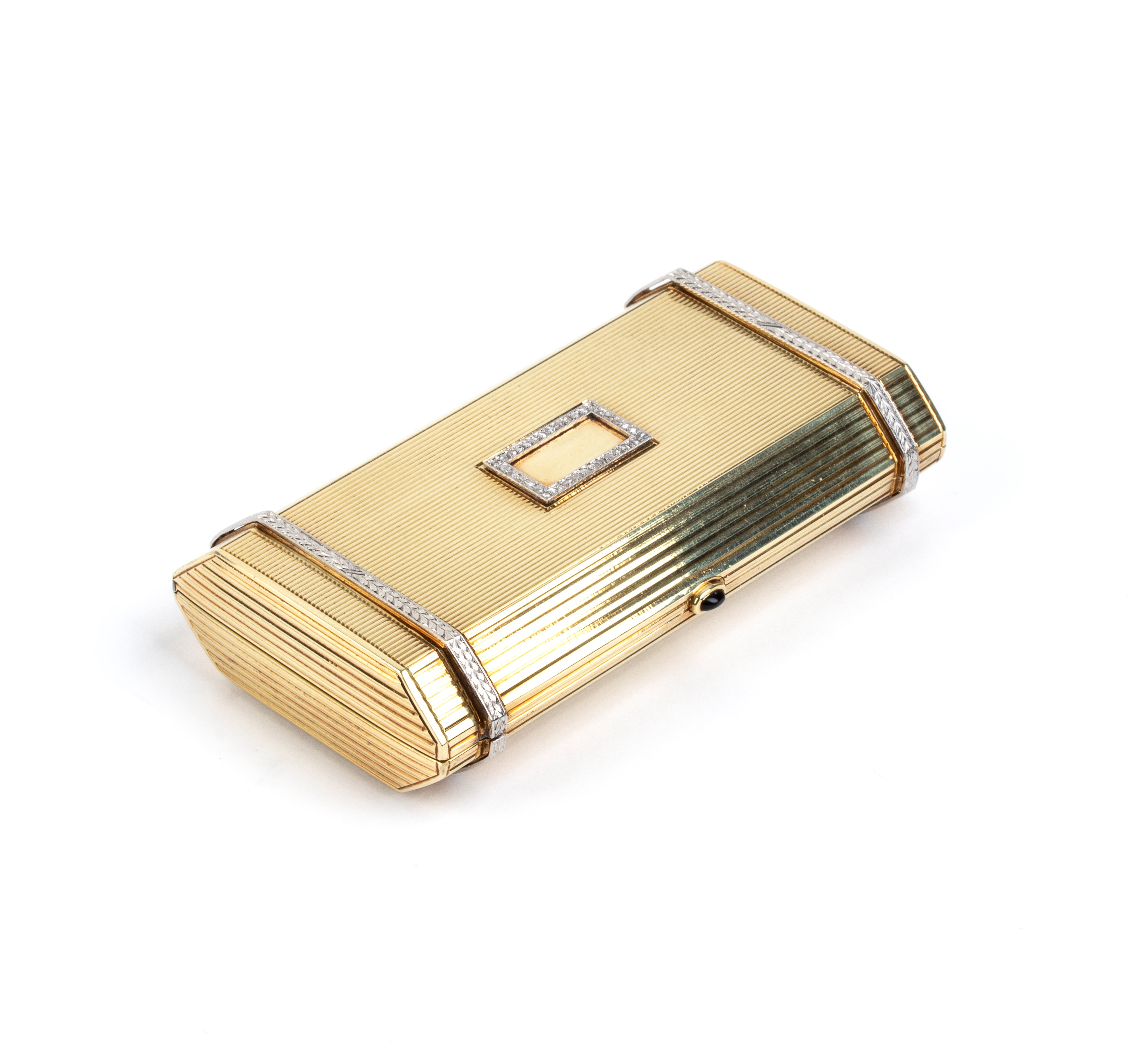 Tabacchiera americana in oro con diamanti