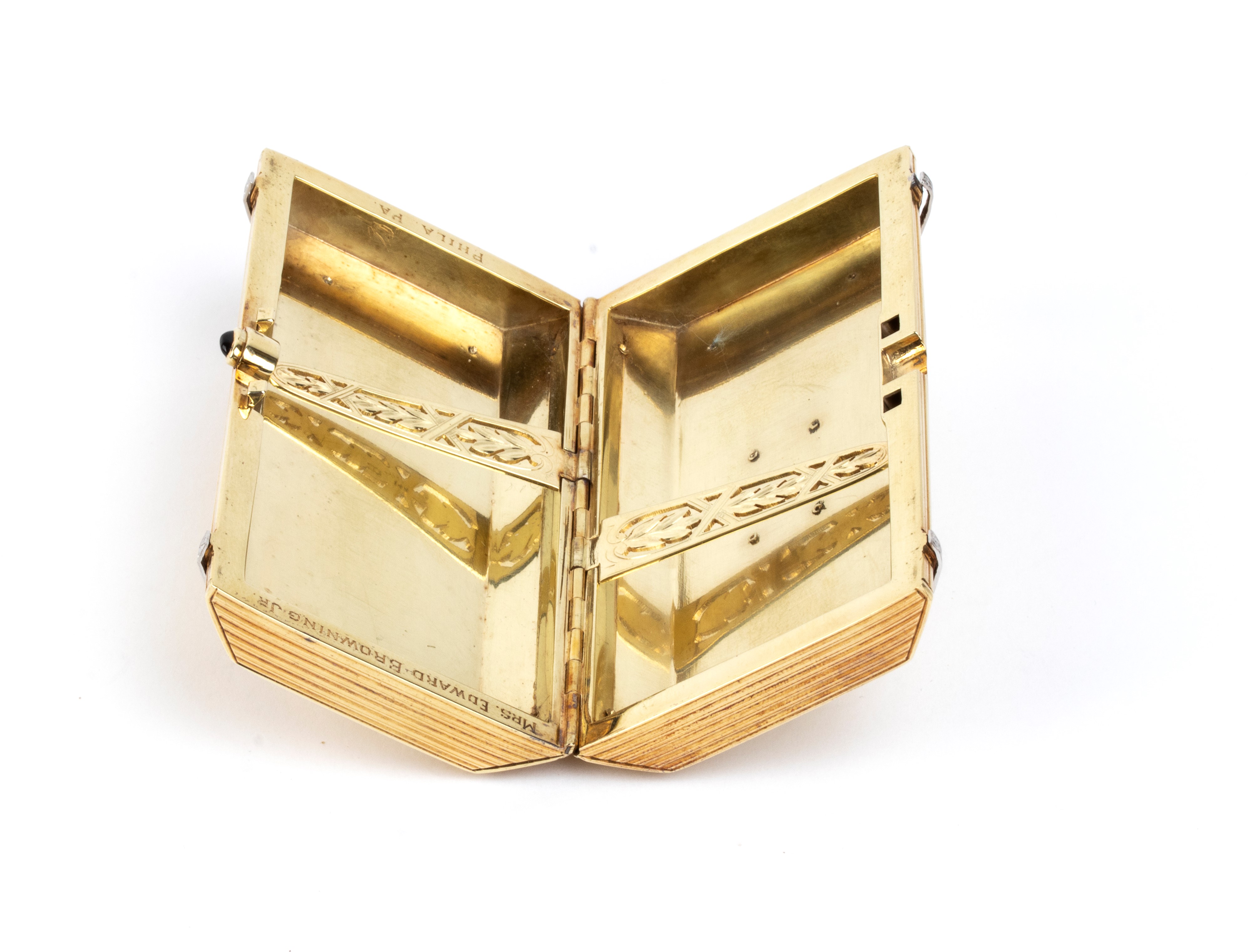 Tabacchiera americana in oro con diamanti