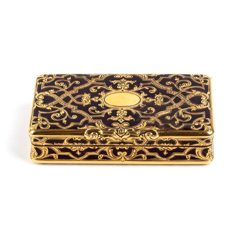 Tabacchiera in oro e smalti