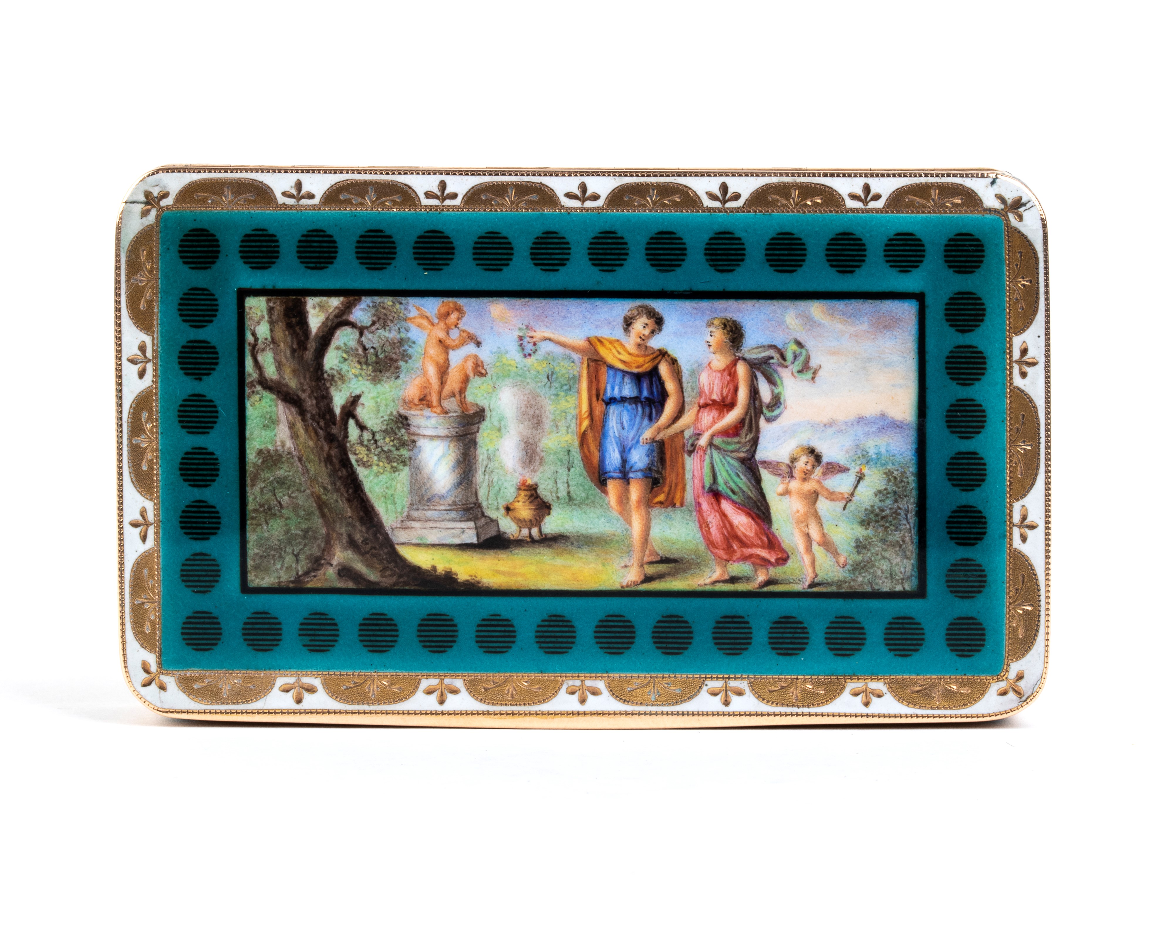 Tabacchiera in oro e smalti