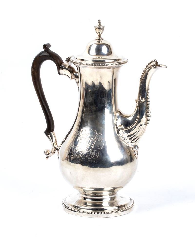 Caffettiera georgiana inglese in argento