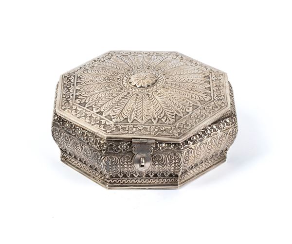 Indian solid silver box