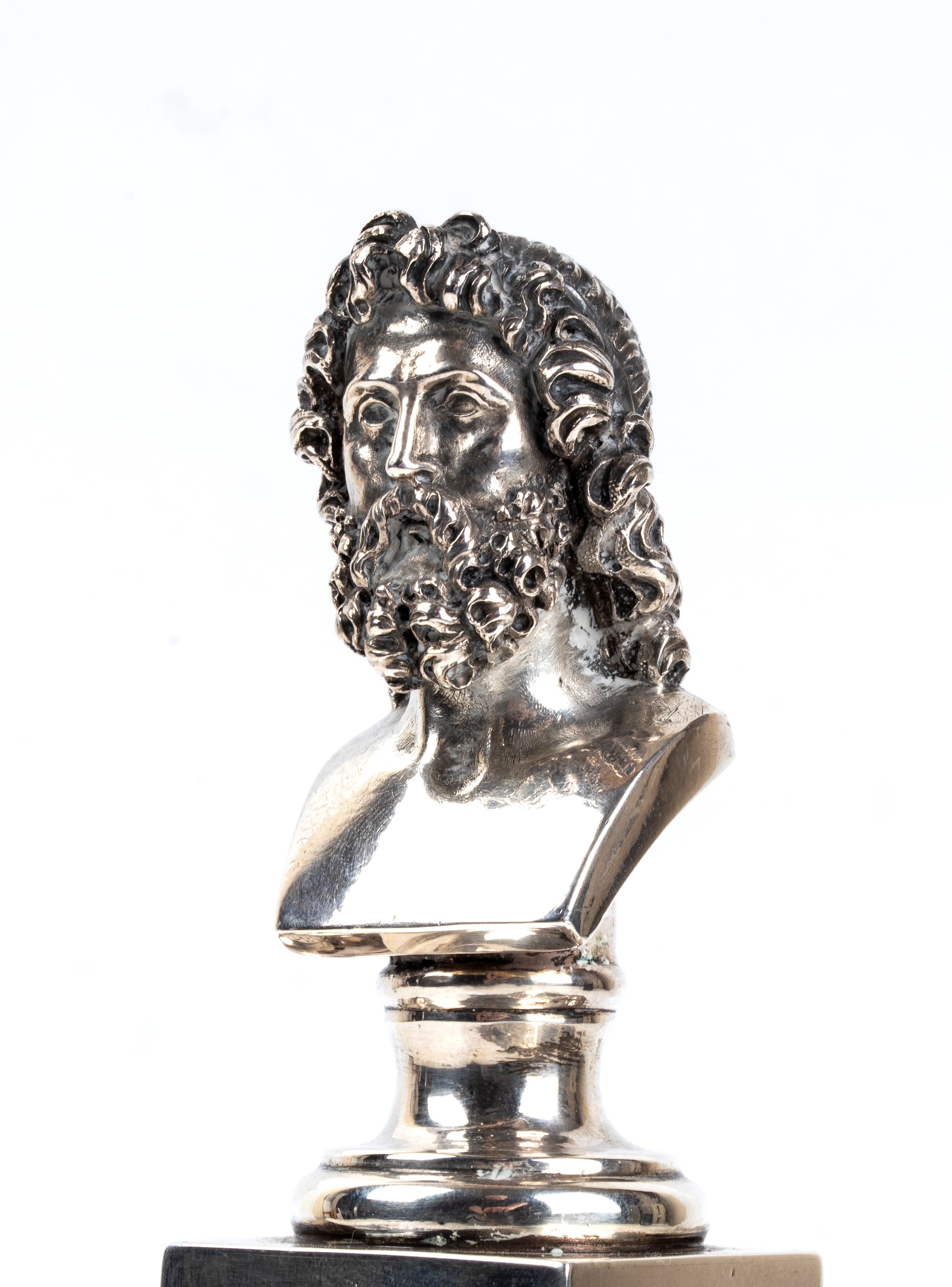 Calamaio italiano in argento con dedica ad Alessandro Riberi