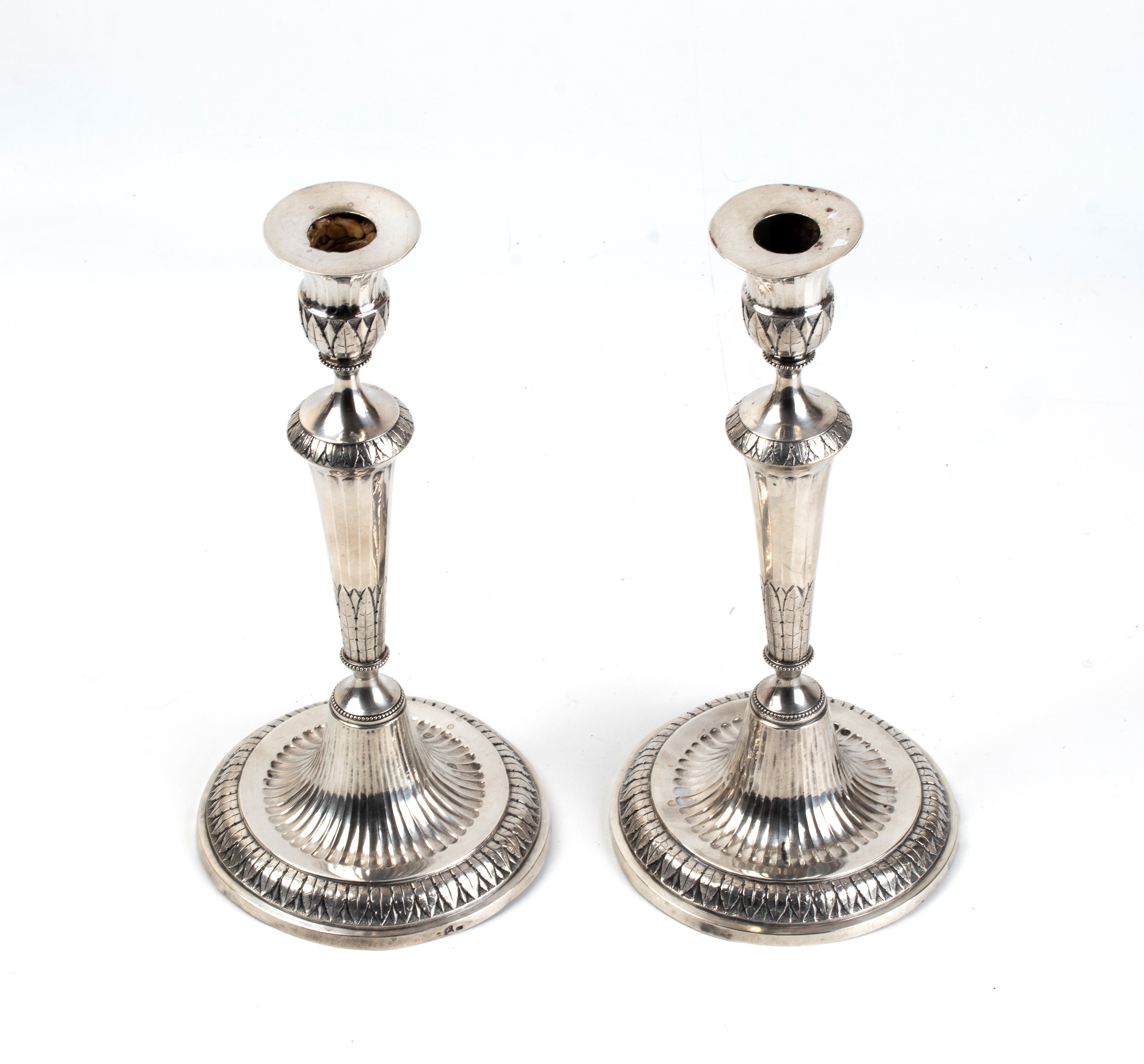 Coppia candelieri italiani in argento