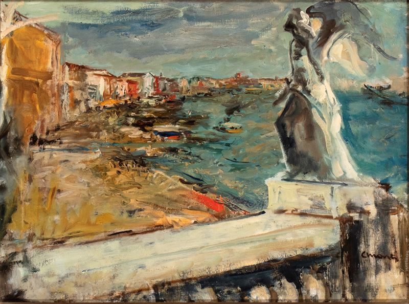 Cesare Monti - La Riva degli Schiavoni a Venezia Vista dalla Marciana