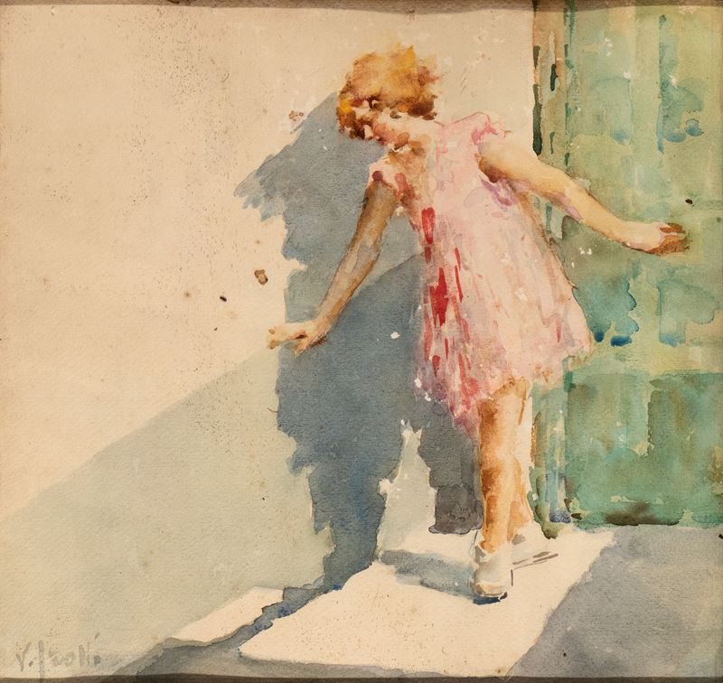 Vincenzo Irolli - Bambina in Abito Rosa