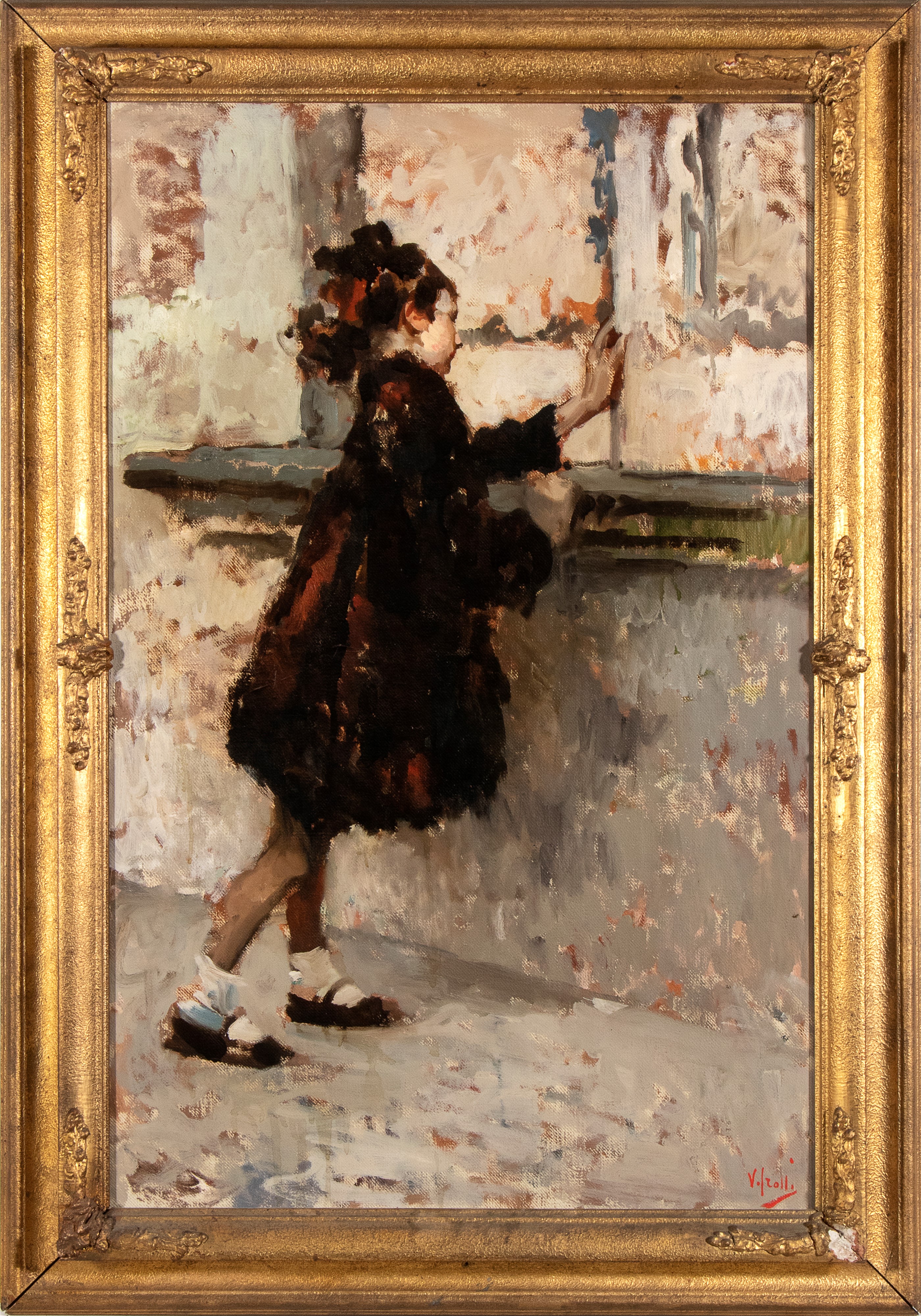 Bambina sul terrazzo