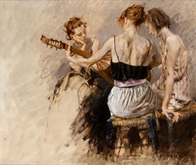 Il concerto, olio su tela