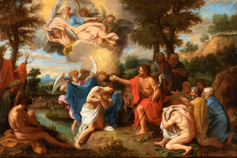 Artista Emiliano, XVII Secolo - Battesimo di Cristo