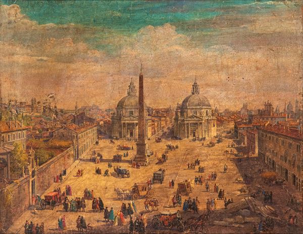Giacomo van Lint - Veduta di Piazza del Popolo