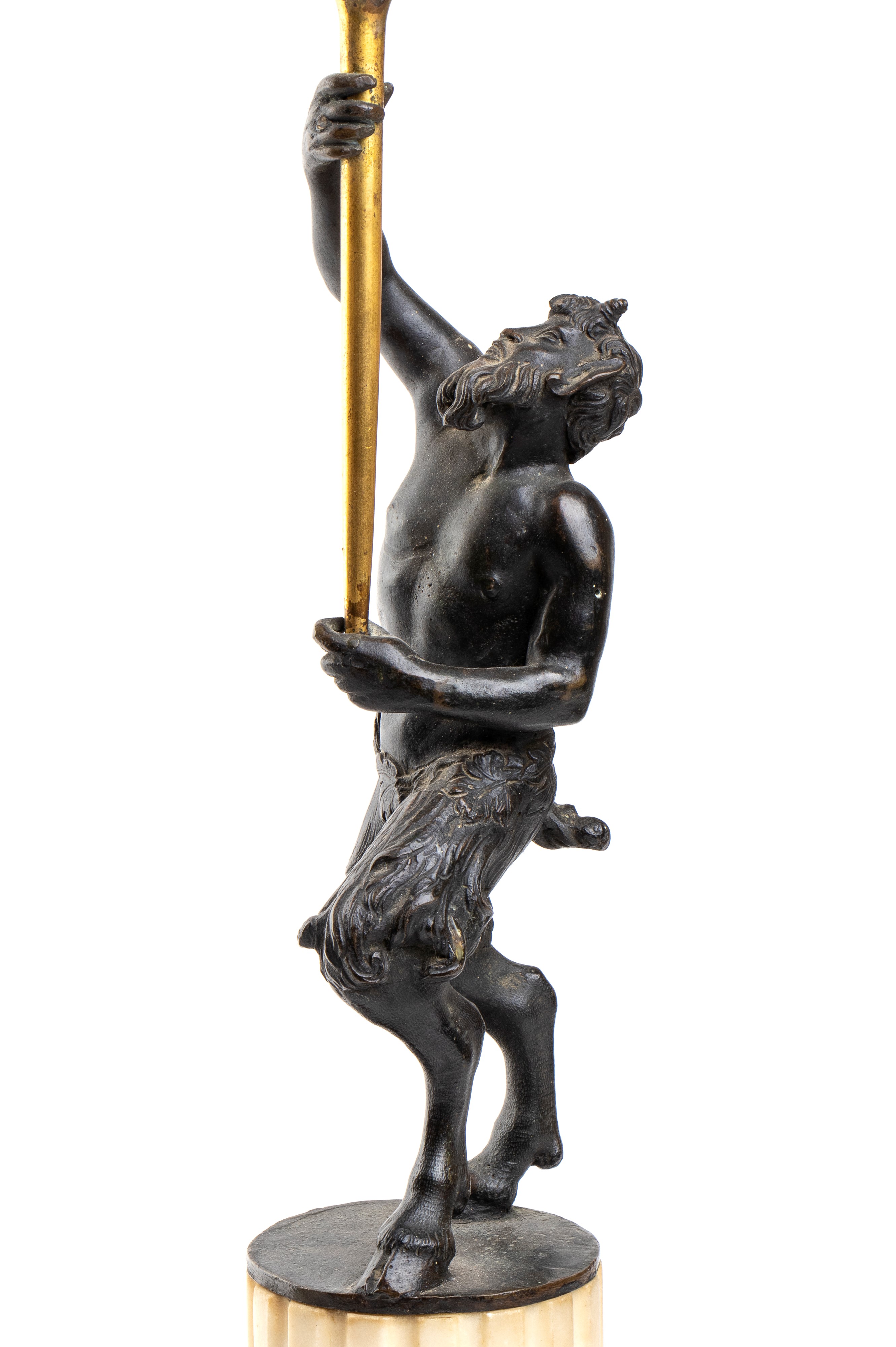 Coppia di sculture neoclassiche con Nautilus, bronzo patinato scuro e bronzo dorato