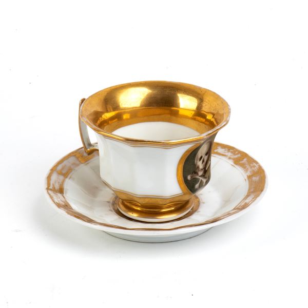 Memento Mori porcelain cup and plate