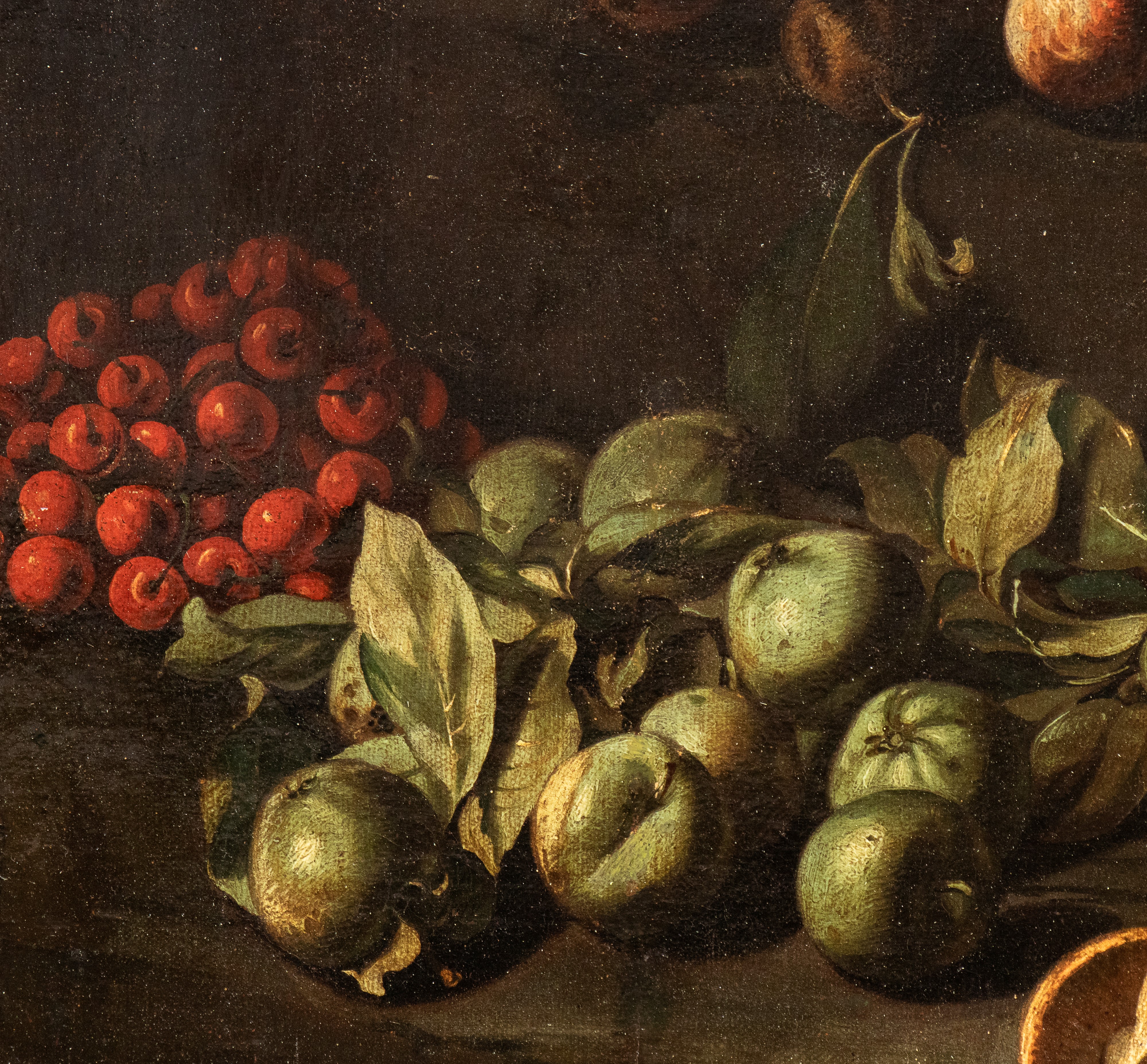 Natura morta con funghi, carciofi e frutti