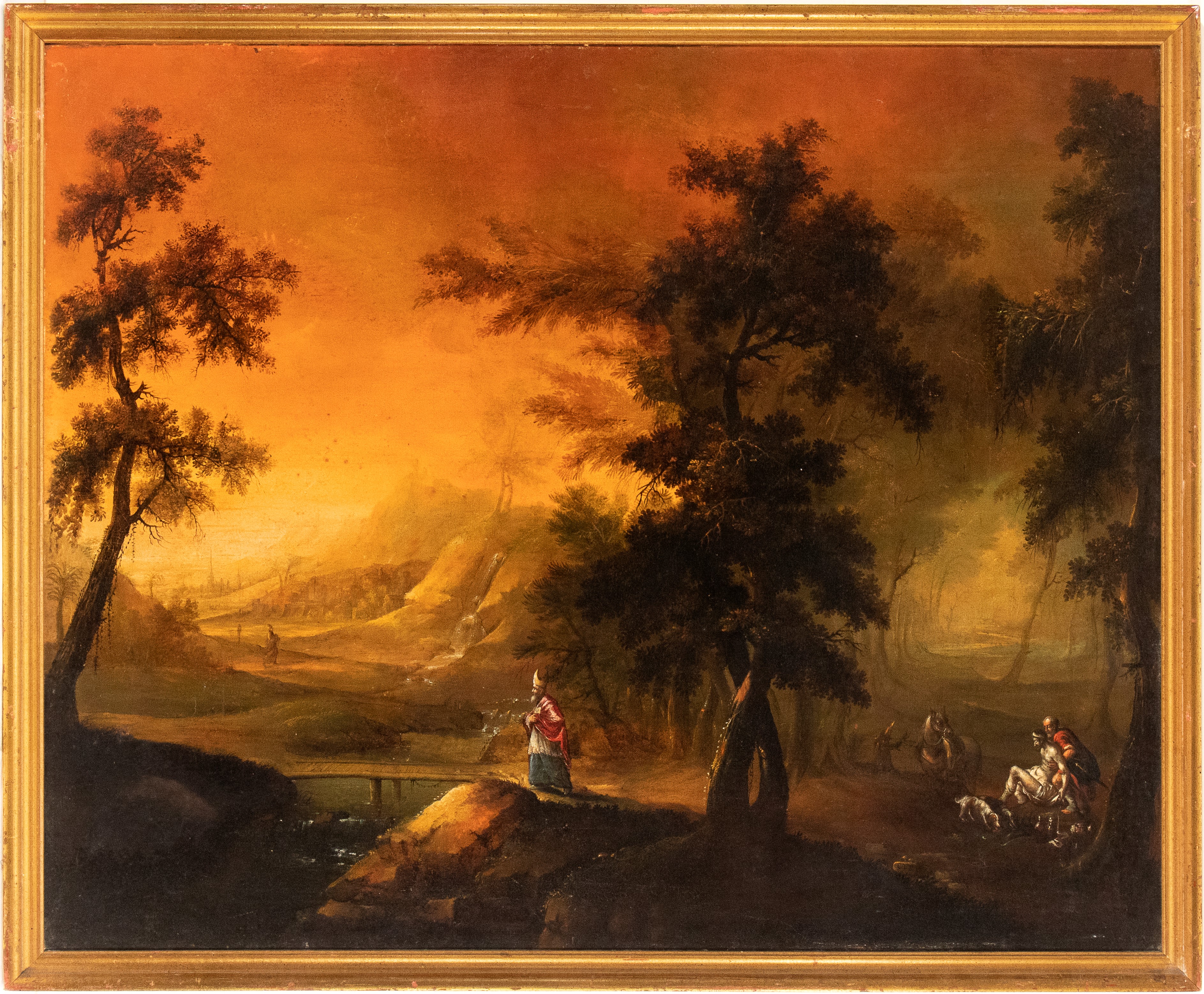 Artista Fiammingo Attivo in Veneto, XVII Secolo - Paesaggio con la Parabola del Buon Samaritano