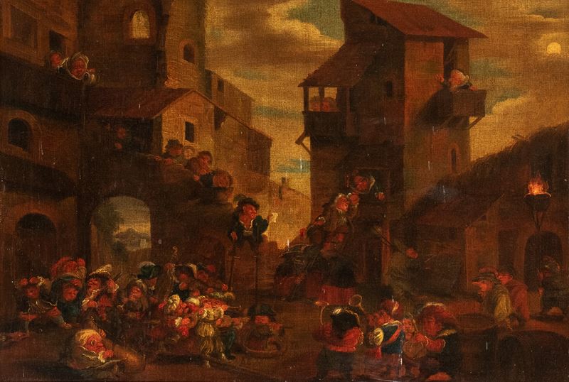 Faustino Bocchi - Festino di Nani in un Villaggio