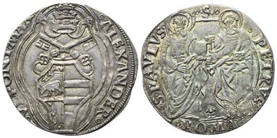 Alessandro VI (1492-1503), Grosso dello Stato Pontificio, Roma