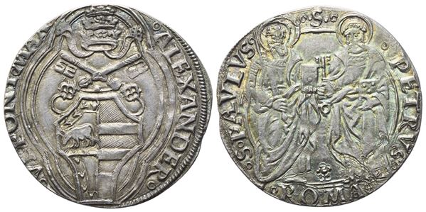 STATO PONTIFICIO. Roma. Alessandro VI (1492-1503). Grosso; Ag (3 g; 26,3 mm)