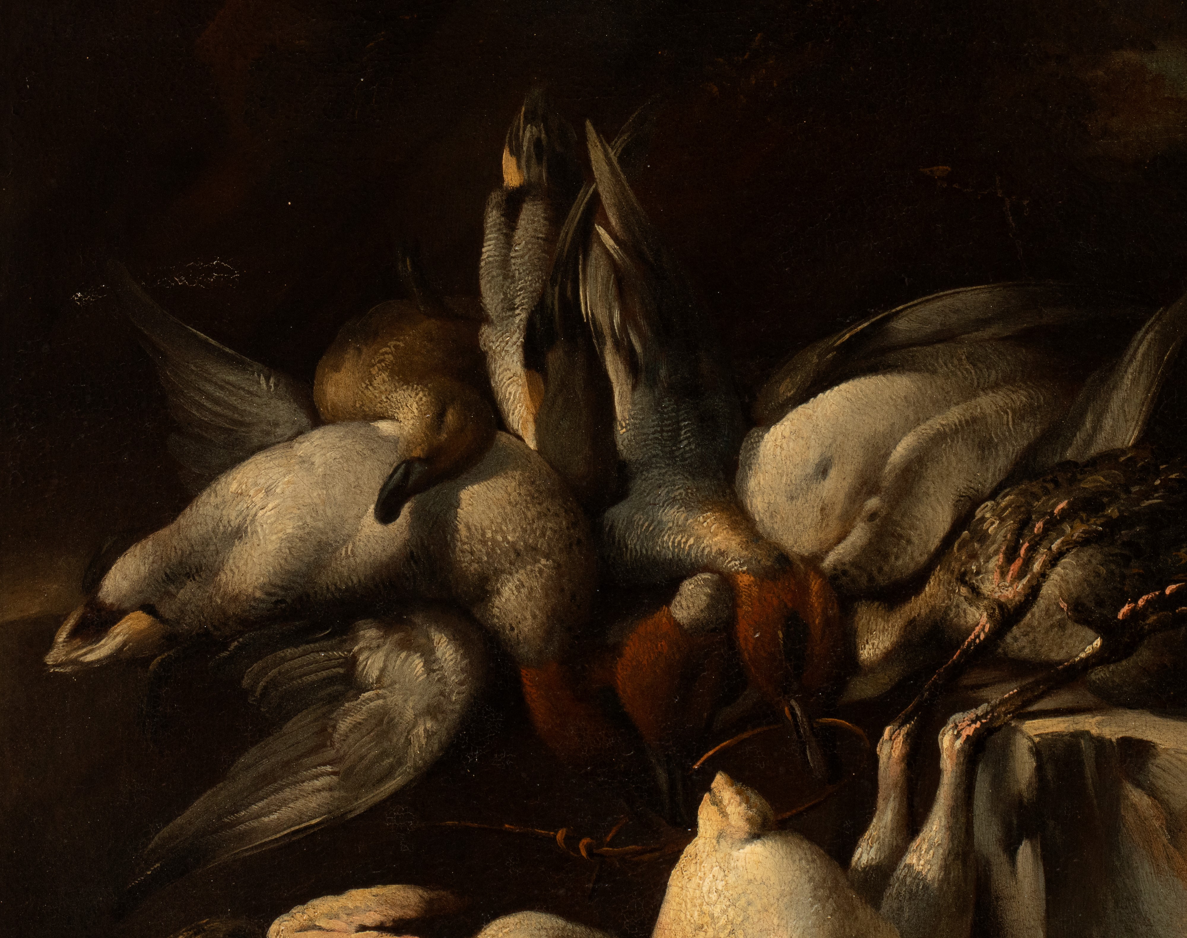 Felice Boselli - Natura Morta con Leprotto e Caggiagione in un Paesaggio