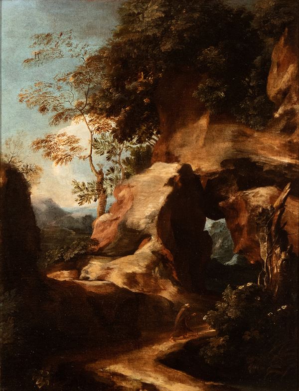 Salvator Rosa - Landscape with wandering friar 
